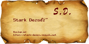 Stark Dezső névjegykártya